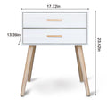 2 Drawers Storage Cabinet, Home Furniture For Living Room Bedroom White White Solid Wood Mdf