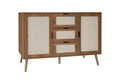 2 Door 3 Drawer Cabinet, Accent Storage Cabinet, Suitable For Living Room, Bedroom, Dining Room, Study Walnut Mdf