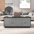 Modern Gray Multi Functional Rectangle Lift Top Coffee Table Extendable With Storage Dark Gray Mdf