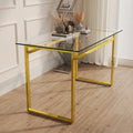 Modern Minimalist Rectangular Glass Dining Table For 4 6 With 0.31