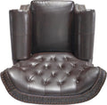 Push Rack Recliner Dark Brown Pu