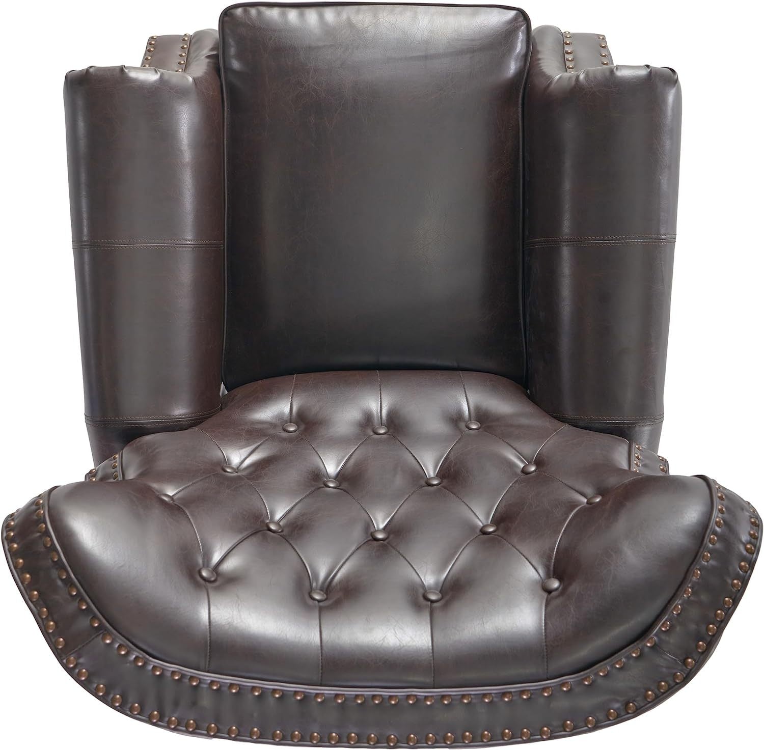 Push Rack Recliner Dark Brown Pu