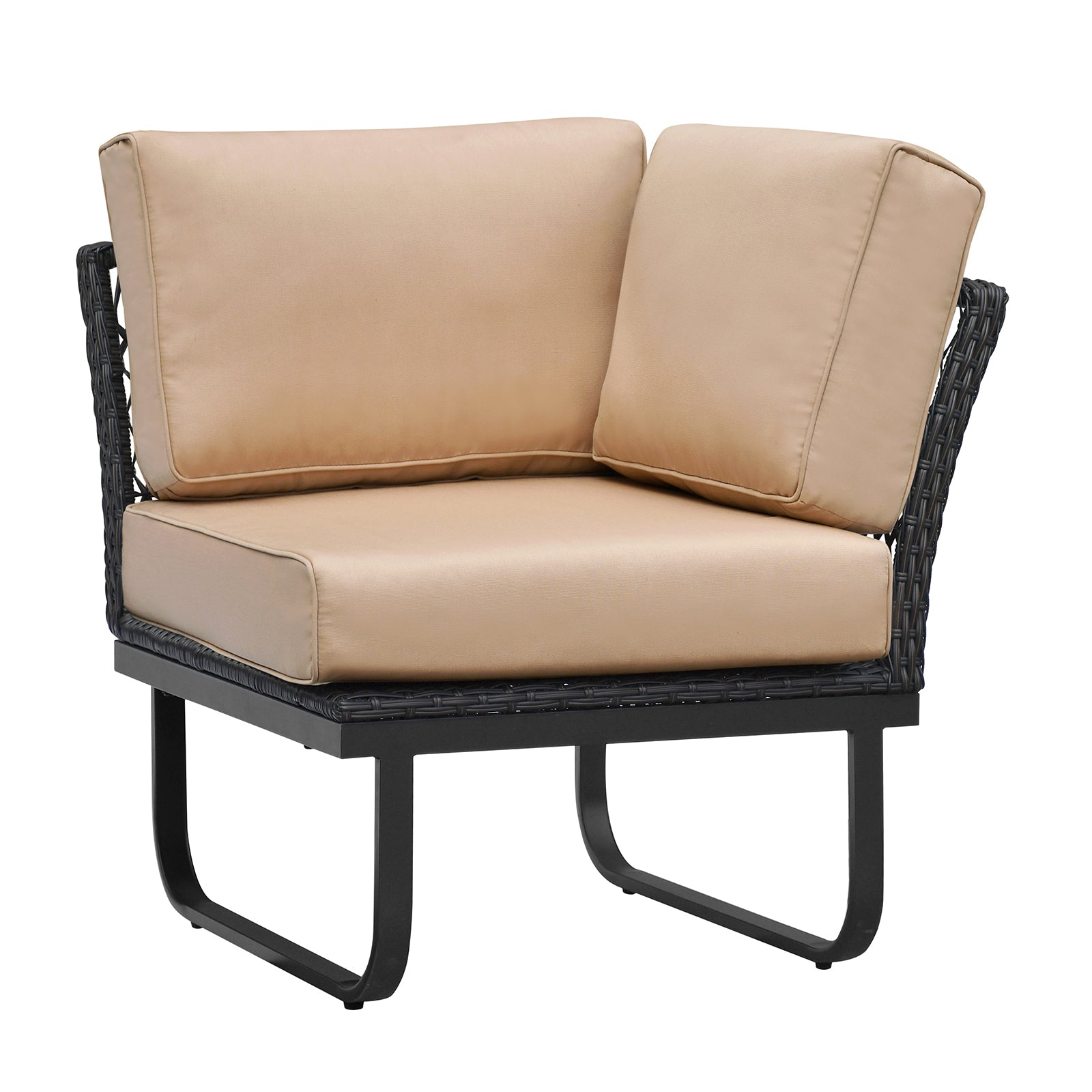 Outdoor Corner Chair yes-complete patio set-khaki-rust resistant