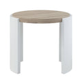 Zoma End Table, White High Gloss & Oak Finish Lv02415 White Oak Mdf