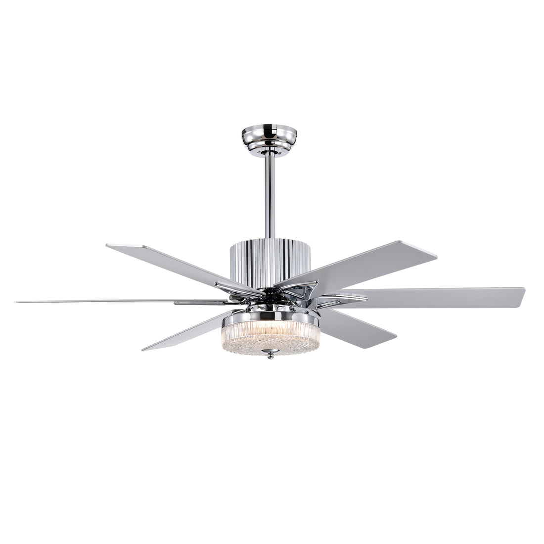 52'' Modern Ceiling Fans With Remote,Wood Ceiling Fan With Lights,Led Ceiling Fan Light With 6 Blade,3 Speed Ac Motor Indoor Ceiling Fan For Patio,Living Room,Bedroom Chrome Chrome American Design,American Traditional,Antique,Contemporary,Farmhouse