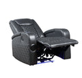 Alair Power Motion Recliner W Bluetooth Speaker & Cooling Cup Holder, Dark Gray Leather Aire Lv02460 Dark Gray Pu Leather