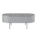 Yukino Coffee Table, Gray High Gloss & Chrome Finish Lv02411 Gray Metal & Wood