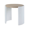 Zoma End Table, White High Gloss & Oak Finish Lv02415 White Oak Mdf