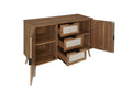 2 Door 3 Drawer Cabinet, Accent Storage Cabinet, Suitable For Living Room, Bedroom, Dining Room, Study Walnut Mdf