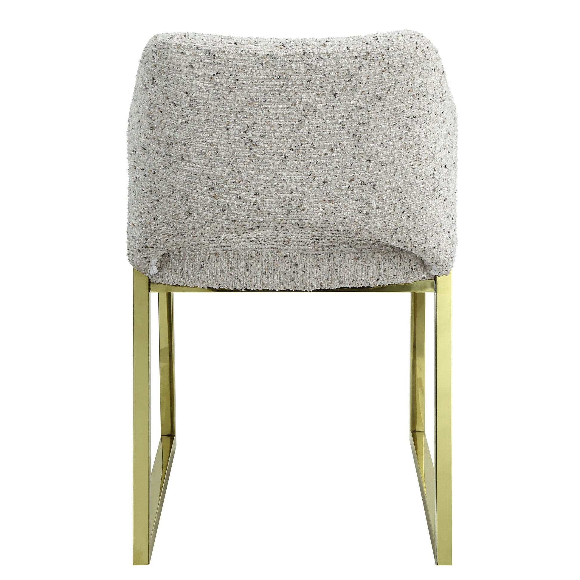 Galdesa Side Chair, Teddy Sherpa & Mirrored Gold Finish Dn02107 Gold Teddy