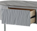 Yukino Coffee Table, Gray High Gloss & Chrome Finish Lv02411 Gray Metal & Wood