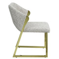 Galdesa Side Chair, Teddy Sherpa & Mirrored Gold Finish Dn02107 Gold Teddy