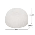 Mandana 3 Foot Rounded Faux Fur Bean Bag, White White Faux Fur