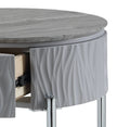 Yukino End Table, Gray High Gloss & Chrome Finish Lv02412 Gray Metal & Wood