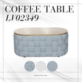 Saree Coffee Table, Light Teal Chenille Lv02349 Light Blue Chenille