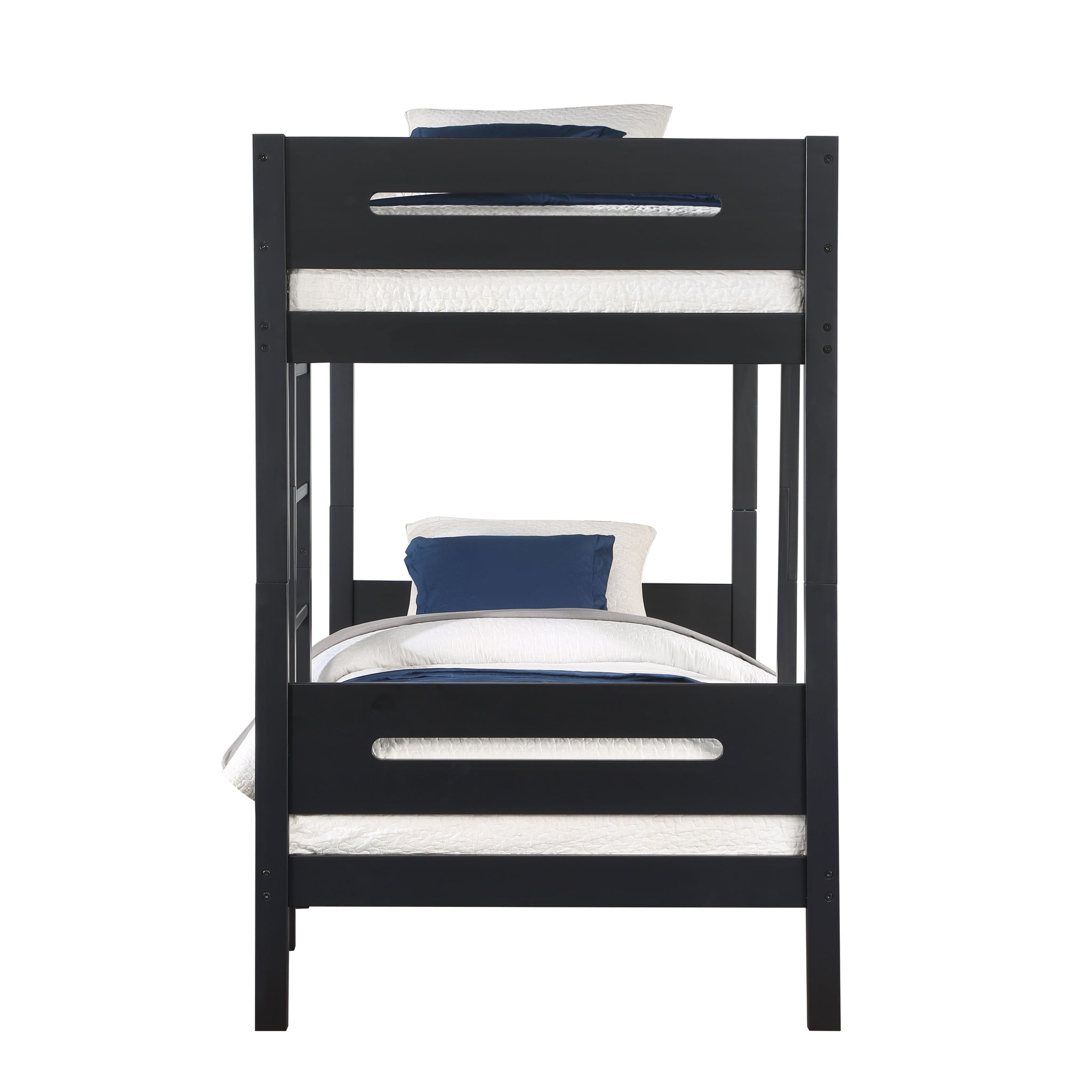 Ekko Twin Twin Bunk Bed, Black Finish Bd01910 Black Solid Wood