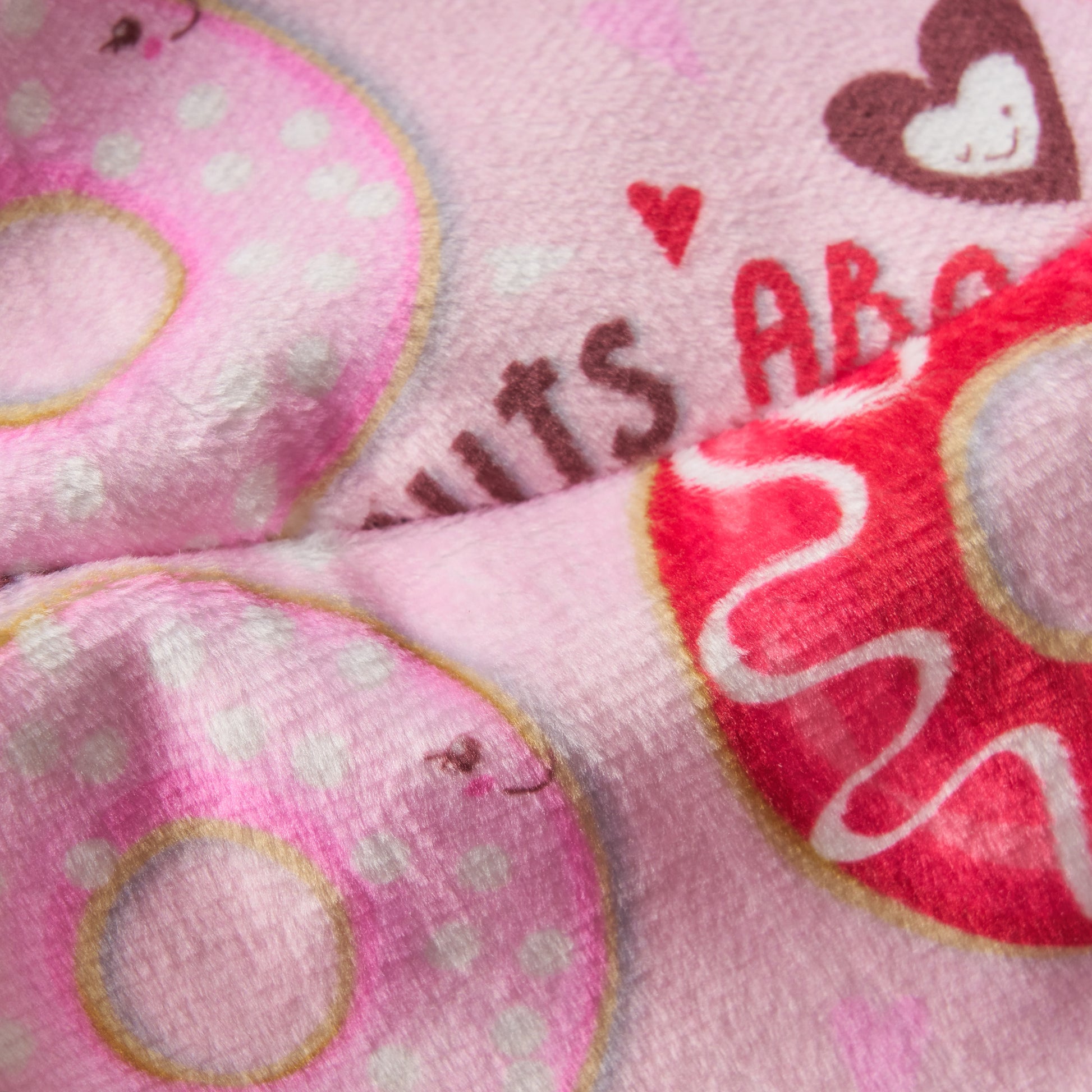 Puff Puff 3 Foot Rounded Bean Bag, Pink Donut Print Pink Fabric