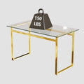 Modern Minimalist Rectangular Glass Dining Table For 4 6 With 0.31