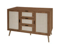 2 Door 3 Drawer Cabinet, Accent Storage Cabinet, Suitable For Living Room, Bedroom, Dining Room, Study Walnut Mdf