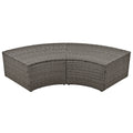 Patio 5 Piece Round Rattan Sectional Sofa Set All Weather Pe Wicker Sunbed Daybed With Round Liftable Table And Washable Cushions For Outdoor Backyard Poolside, Gray Yes Deep Seating Gray Water Resistant Frame Water Resistant Cushion Garden & Outdoor