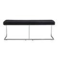 Black Shoe Changing Bench Silver Metal Legs, Sofa Bench Dining Chair, Suitable For Bedroom Fitting Room, Storage Room, Dining Room, And Living Room. St 005 Black Pu