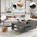 Modern Lift Top Coffee Table Multi Functional Table With Drawers In Gray & White White Gray Mdf Steel