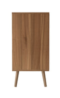 2 Door 3 Drawer Cabinet, Accent Storage Cabinet, Suitable For Living Room, Bedroom, Dining Room, Study Walnut Mdf