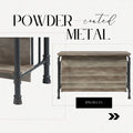 Edina Kitchen Island, Antique Oak & Sandy Gray Finish Dn01935 Oak Wood Metal