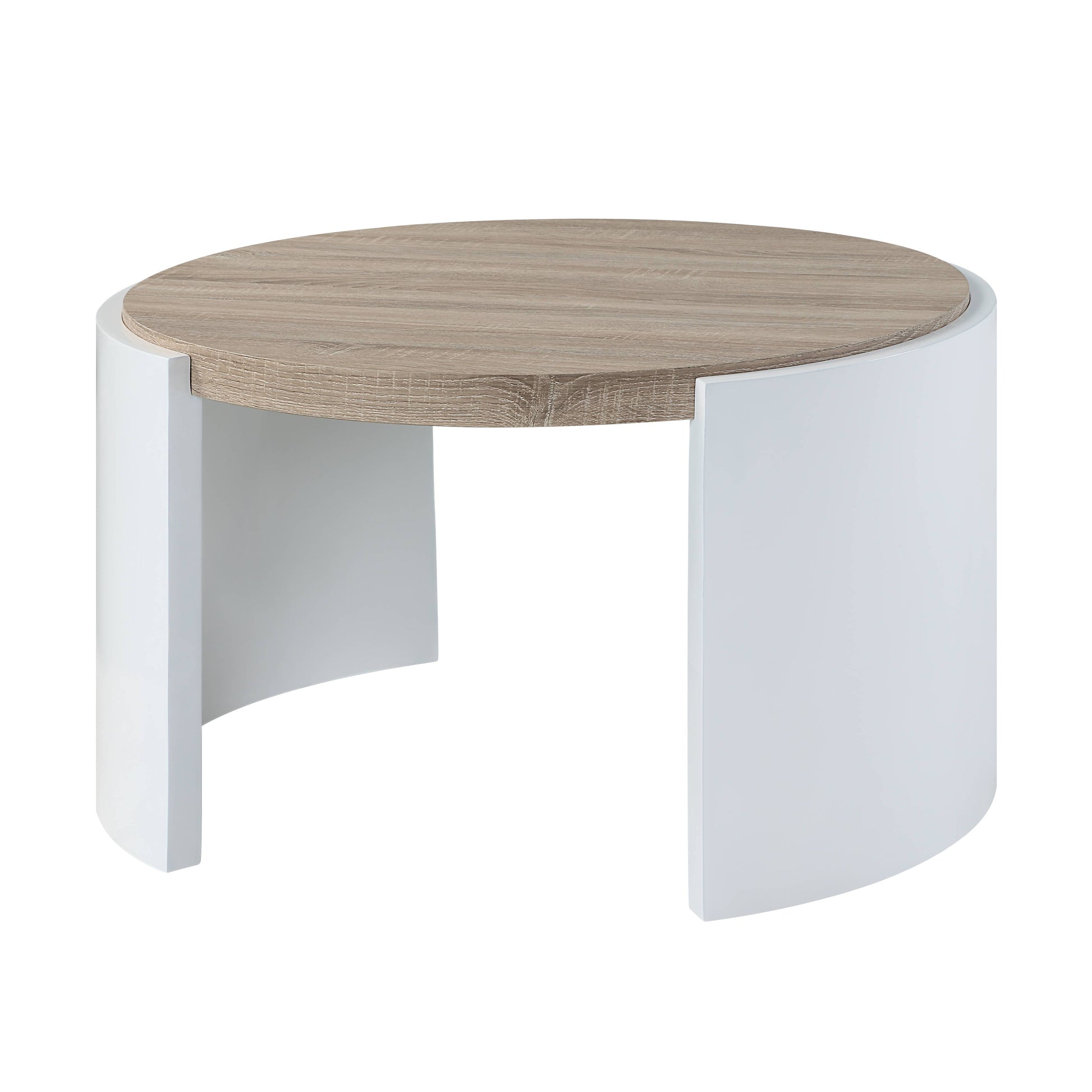 Zoma Coffee Table, White High Gloss & Oak Finish Lv02414 White Oak Mdf