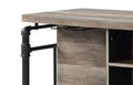 Edina Kitchen Island, Antique Oak & Sandy Gray Finish Dn01935 Oak Wood Metal