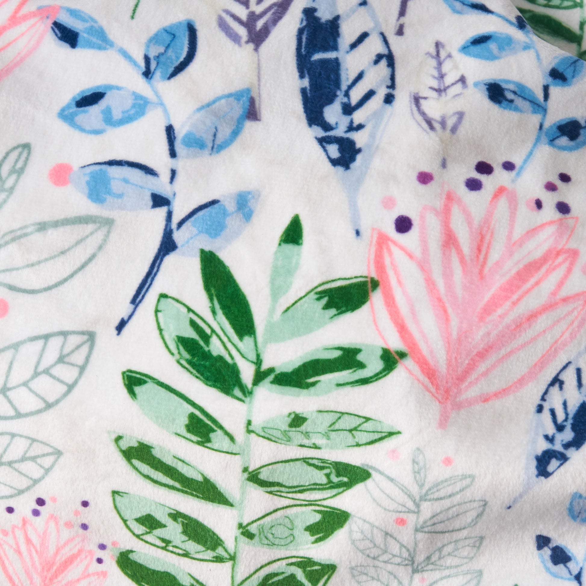 Barcadera 3 Foot Rounded Bean Bag, Leaf Print White Tossed Botanical Fabric