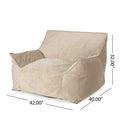 Allea Velveteen Bean Bag Chair With Armrests, Taupe Taupe Velvet