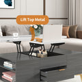 Modern Lift Top Coffee Table Multi Functional Table With Drawers In Gray & White White Gray Mdf Steel