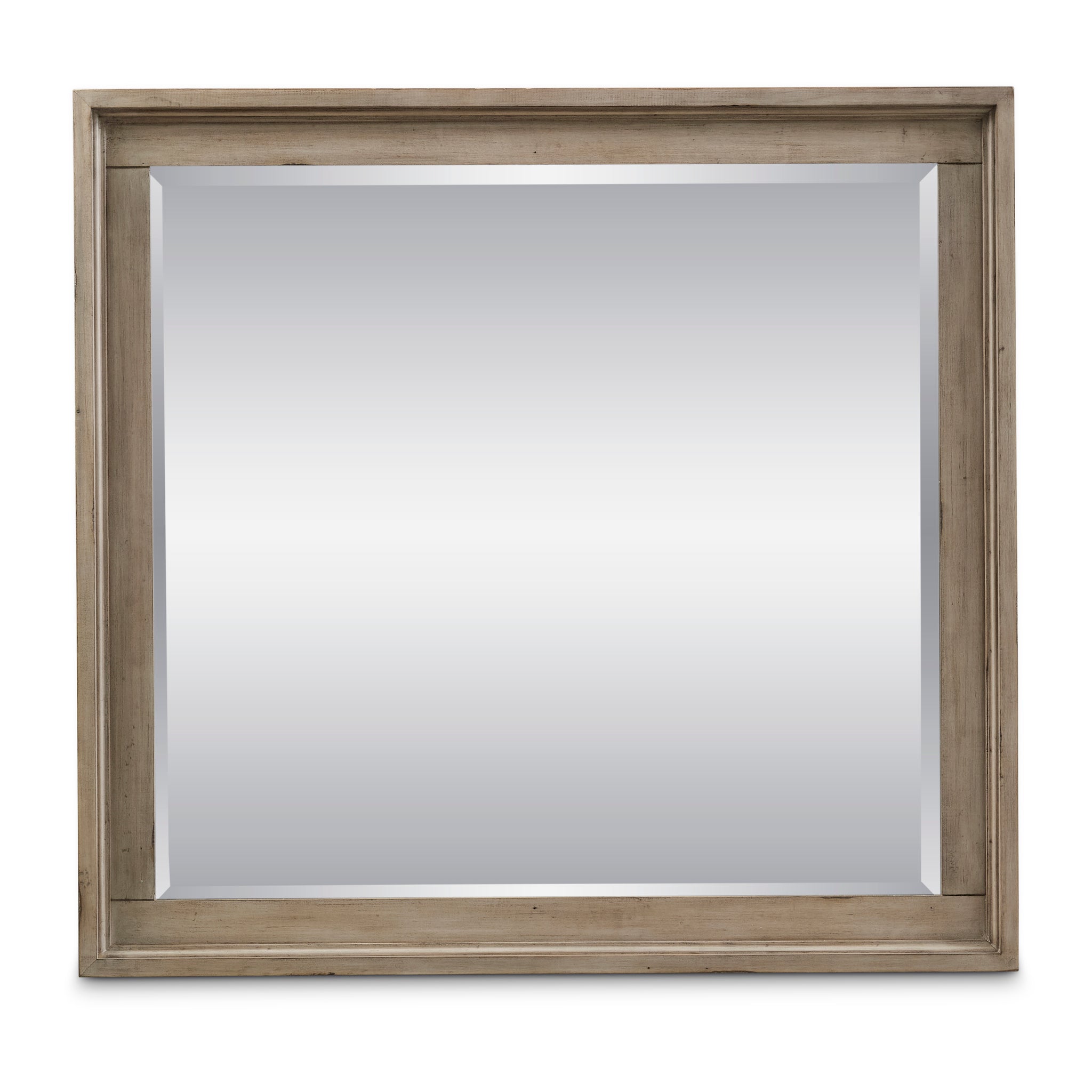 Hideaway Mirror, No Assembly Required, Orchard Grey Finish Greige Transitional Wood