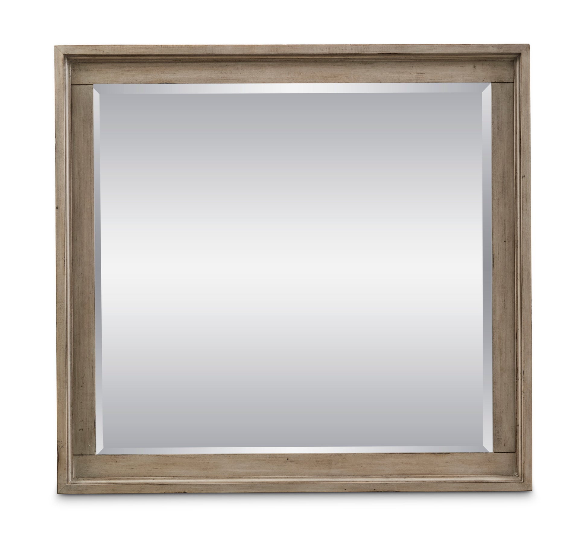 Hideaway Mirror, No Assembly Required, Orchard Grey Finish Greige Transitional Wood