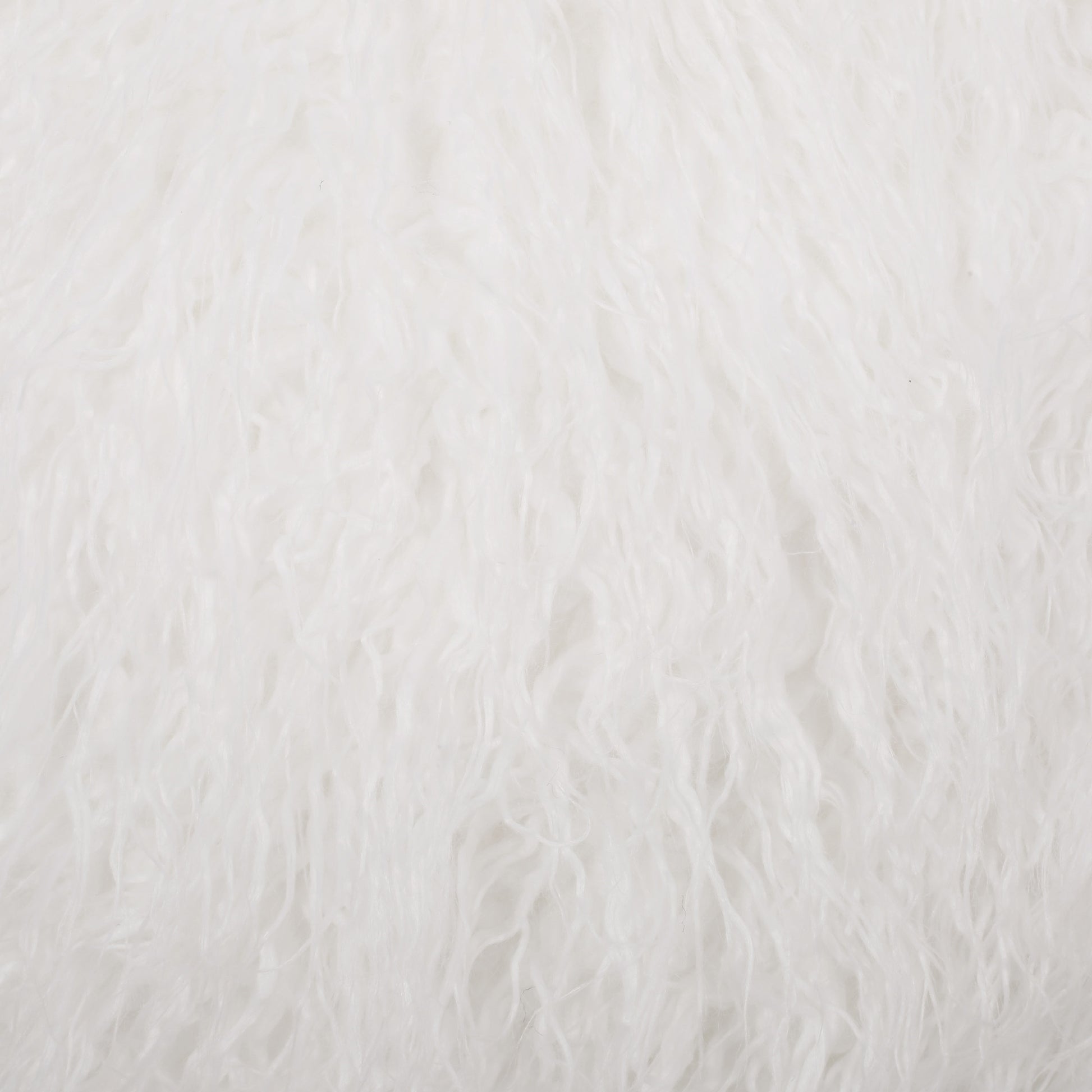 Mandana 3 Foot Rounded Faux Fur Bean Bag, White White Faux Fur