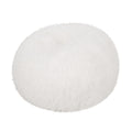 Mandana 3 Foot Rounded Faux Fur Bean Bag, White White Faux Fur