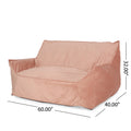 Fila Velveteen 2 Seater Oversized Bean Bag Chair With Armrests, Pink Pink Velvet