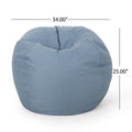 Chisal 3 Foot Bean Bag, Teal Teal Fabric