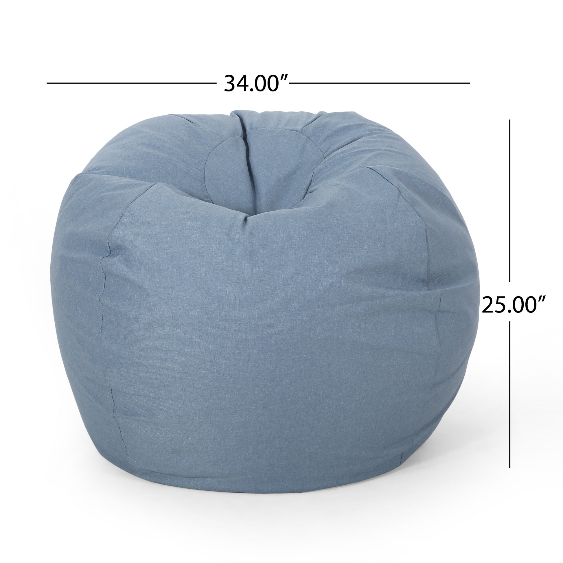 Chisal 3 Foot Bean Bag, Teal Teal Fabric