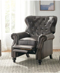 Push Rack Recliner Dark Brown Pu