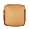 Candy Contemporary Faux Leather Suqare Pouf, Caramel Caramel Faux Leather