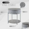 Yukino End Table, Gray High Gloss & Chrome Finish Lv02412 Gray Metal & Wood