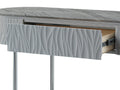 Yukino Sofa Table, Gray High Gloss & Chrome Finish Lv02413 Gray Metal & Wood