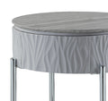 Yukino End Table, Gray High Gloss & Chrome Finish Lv02412 Gray Metal & Wood