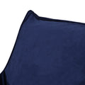 Fila Velveteen 2 Seater Oversized Bean Bag Chair With Armrests, Navy Blue Blue Solid Velvet