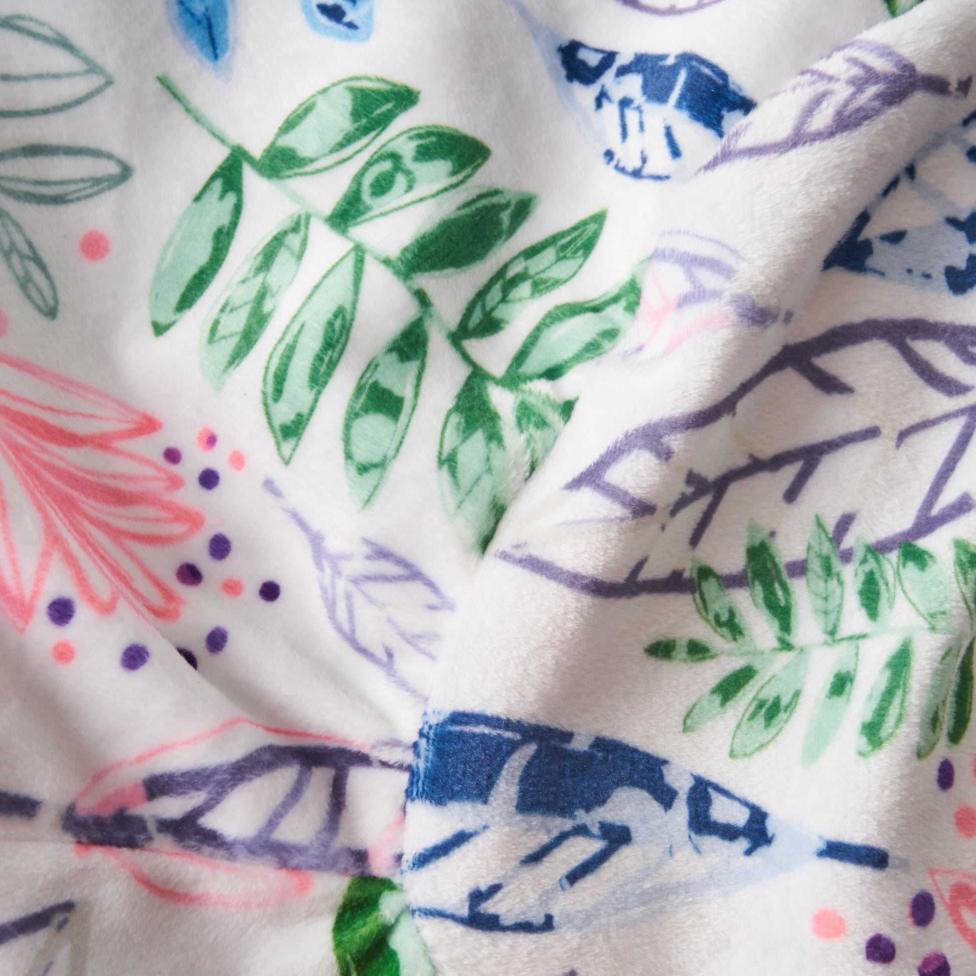 Barcadera 3 Foot Rounded Bean Bag, Leaf Print White Tossed Botanical Fabric