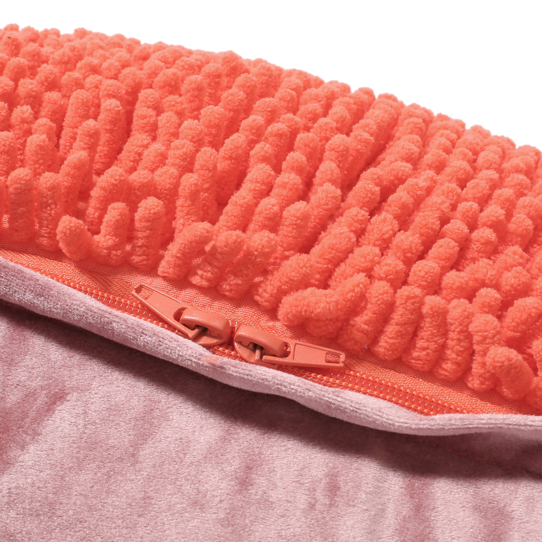 Sunny Square Pouf, Coral Coral Microfiber