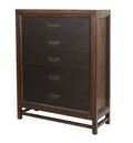 Branson 5 Drawer Chest, No Assembly Required, Two Tone Finish Brown Brown Bedroom American Design,Transitional Pine Pine