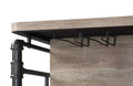 Edina Kitchen Island, Antique Oak & Sandy Gray Finish Dn01935 Oak Wood Metal